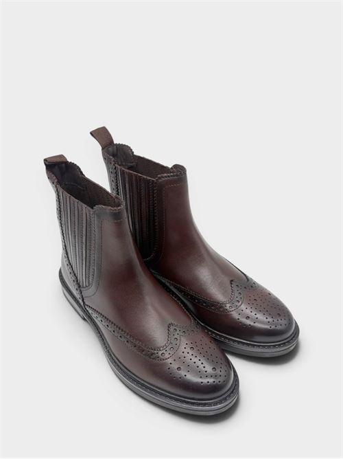 Stivaletto Chelsea in pelle marrone scuro FUNNY DUCK | VR600054PELLEDARK BROWN